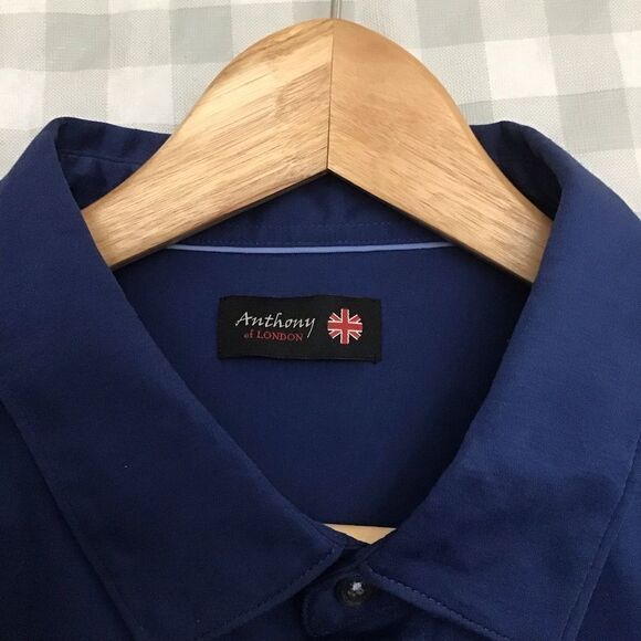 ANTHONY of London blue 100% cotton sleeveless button down shirt 3XL - Picture 2 of 16